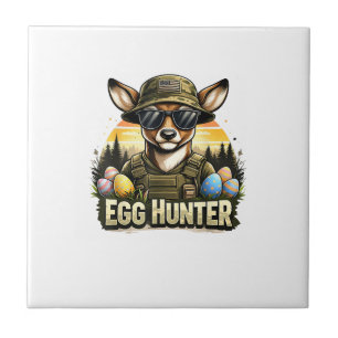 Happy Easter Day Camo Funny Hunting Boys Men Easte Ceramic Tile