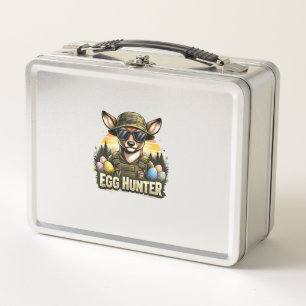 Happy Easter Day Camo Funny Hunting Boys Men Easte Metal Lunch Box