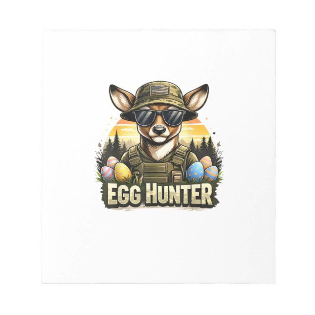 Happy Easter Day Camo Funny Hunting Boys Men Easte Notepad (Front)