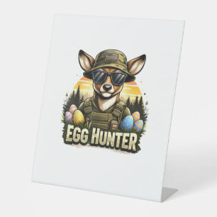 Happy Easter Day Camo Funny Hunting Boys Men Easte Pedestal Sign