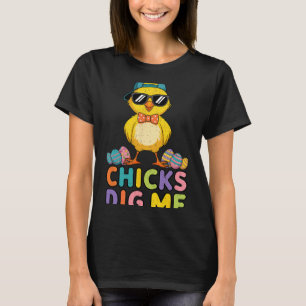 Happy Easter Day Chicks Dig Me Cute Easter Kids Bo T-Shirt