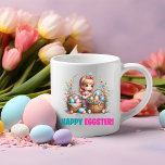 Happy Easter Day - Cute Baby Rabbit Two-Tone Coffee Mug<br><div class="desc">Get ready to embrace the stylish T-shirt design! The design features a chillingly beautiful moonlit night scene, with a silhouette of a backdrop of eerie clouds. The moon shines brightly, casting an ethereal glow on the surrounding trees, which have gnarled branches that seem to reach out like skeletal fingers. Bats...</div>