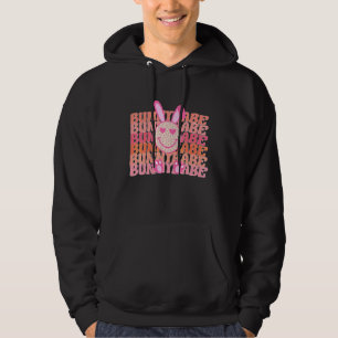 Happy Easter Day Cute Bunny Babe Rabbit Face Girl Hoodie