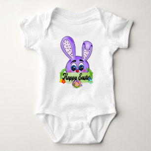 Happy Easter Day, Cute Bunny Ears Kawaii Baby Bodysuit