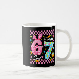 Happy easter day cute bunny girls easter six seven coffee mug