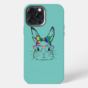 Happy Easter Day Cute Bunny Rabbit Face Tie Dye iPhone 13 Pro Max Case