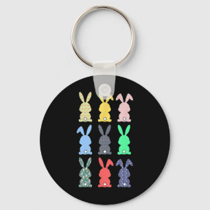 Happy Easter Day Cute Bunny Rabbit Lover Kids Boys Key Ring