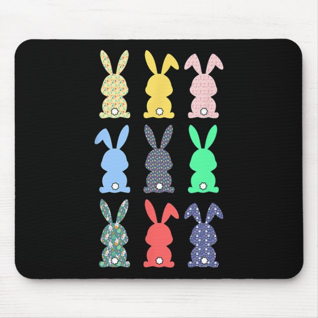 Happy Easter Day Cute Bunny Rabbit Lover Kids Boys Mouse Pad (Front)