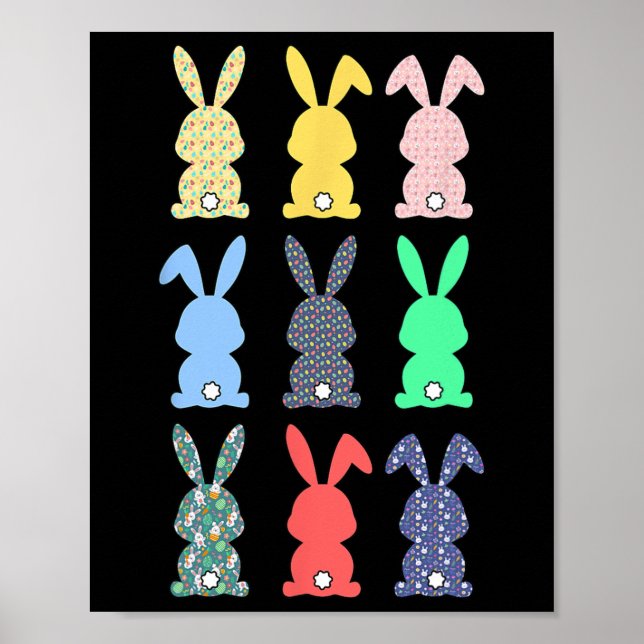Happy Easter Day Cute Bunny Rabbit Lover Kids Boys Poster (Front)