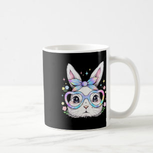 Happy Easter Day Cute Bunny Wearing Gles Girls Eas Coffee Mug