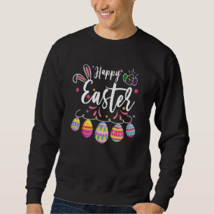 Happy Easter Day Cute Bunny With Basket Eggs Sweatshirt