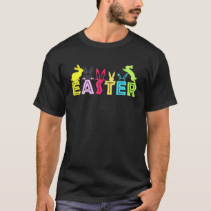 Happy Easter Day Cute Bunny With Eggs Easter Women T-Shirt