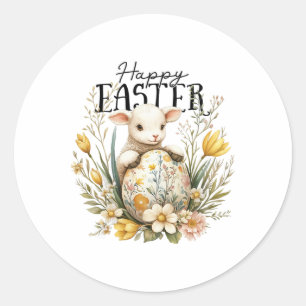 Happy Easter Day - Cute By Classic Round Sticker