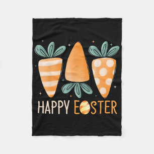 Happy Easter Day Cute Carrots Funny Bunny Easter E Fleece Blanket