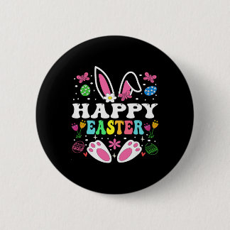 Happy Easter Day, Cute Colorful Egg Hunting Women  6 Cm Round Badge