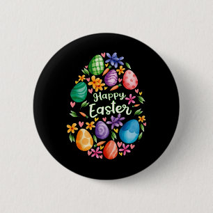 Happy Easter Day Cute Colourful Egg Hunting Women 6 Cm Round Badge