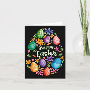 Happy Easter Day Cute Colourful Egg Hunting Women  Card