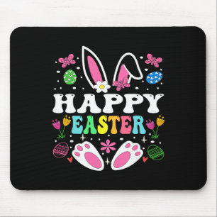 Happy Easter Day, Cute Colourful Egg Hunting Women Mouse Pad