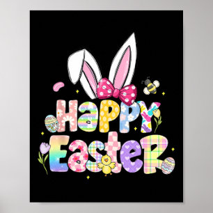 Happy Easter Day Cute Egg Bunny Celebrate Women Ki Poster