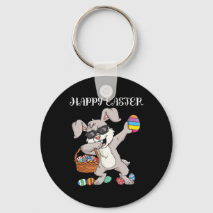 Happy Easter Day Dabbing Rabbit Eggs Toddler Boys Key Ring
