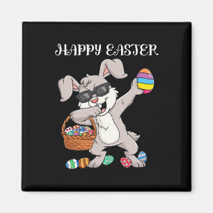 Happy Easter Day Dabbing Rabbit Eggs Toddler Boys Magnet