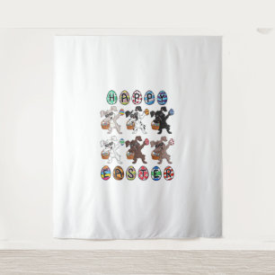 Happy Easter Day Dabbing Rabbits Eggs Toddler Boys Tapestry