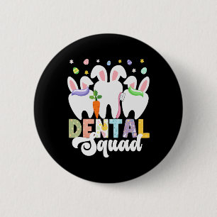 Happy Easter Day Dentist Egg Hunting Bunny Dental 6 Cm Round Badge