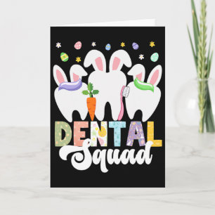 Happy Easter Day Dentist Egg Hunting Bunny Dental Card