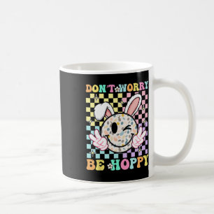 Happy Easter Day Dont Worry Be Hoppy Groovy Bunny Coffee Mug