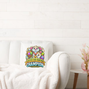 Happy Easter Day Easter Egg Hunting Champion Cushion