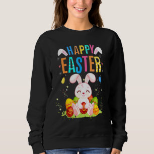 Happy Easter Day Easter Funny Egg Hunting Bunny Ra Sweatshirt