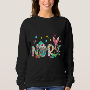 Happy Easter Day Easter Leopard Decor Bunny Ears N Sweatshirt