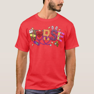 Happy Easter Day Easter leopard Hair Bun Bunny Ear T-Shirt