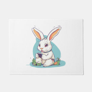 Happy Easter Day Egg Bunny Funny Gamer Boys Kids Doormat