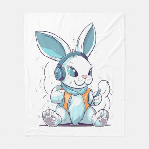 Happy Easter Day Egg Bunny Funny Gamer Boys Kids Fleece Blanket