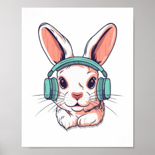 Happy Easter Day Egg Bunny Funny Gamer Boys Kids  Poster