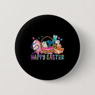 Happy Easter Day Egg Bunny Nurse Stethoscope Nursi 6 Cm Round Badge