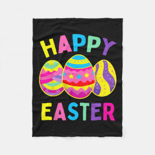 Happy Easter Day Egg Hunting Easter Bunny  Fleece Blanket