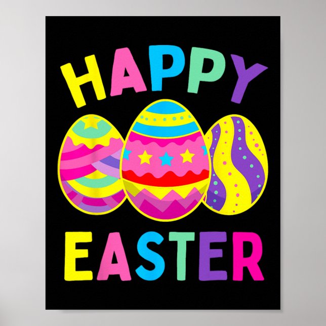 Happy Easter Day Egg Hunting Easter Bunny  Poster (Front)