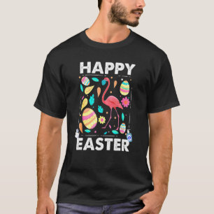 Happy Easter Day Flamingo Face Mask Egg Hunting T-Shirt