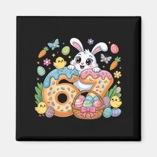 Happy easter day funny 67 bunny six seven girl kid magnet