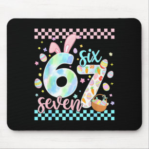 Happy Easter Day Funny 67 Six Seven Bunny Eggs Boy Mouse Pad