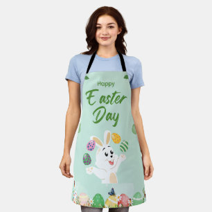 Happy Easter day- Funny Bunny And Eggs Easter      Apron