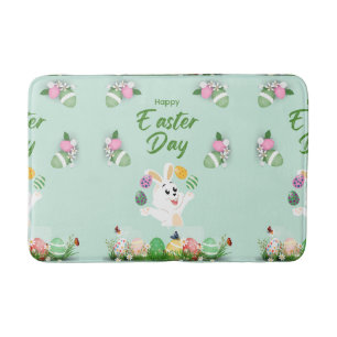 Happy Easter day- Funny Bunny And Eggs Easter    Bath Mat