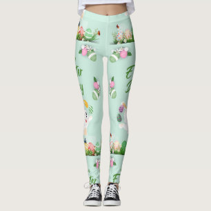 Happy Easter day- Funny Bunny And Eggs Easter      Leggings