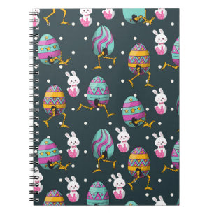 Happy Easter day- Funny Bunny Wishes Pattern Notebook