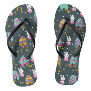 Happy Easter day- Funny Bunny Wishes Pattern       Thongs