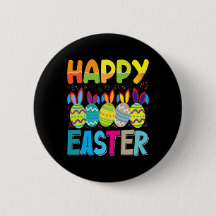 Happy Easter Day Funny Colourful Egg Hunting 6 Cm Round Badge