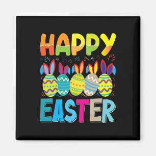 Happy Easter Day Funny Colourful Egg Hunting Magnet