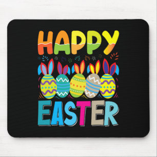 Happy Easter Day Funny Colourful Egg Hunting Mouse Pad